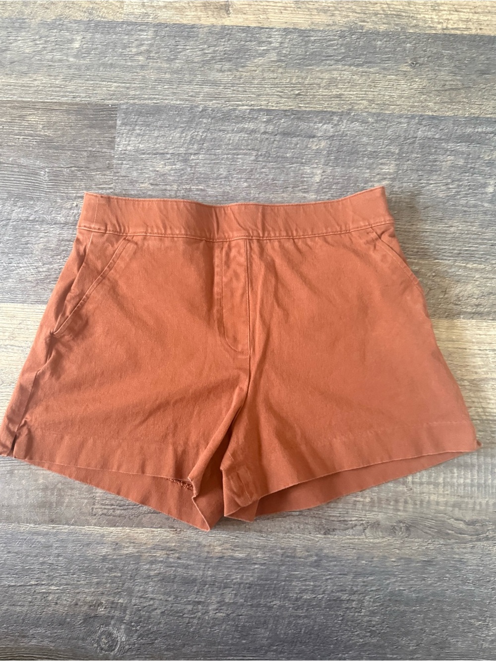 SPANX High-Waist Rust Orange Pull-On Shorts Size